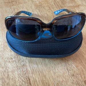 Costa Gannet Blue Lens Tortoise Frame Women's Sunglasses Polarized 58mm